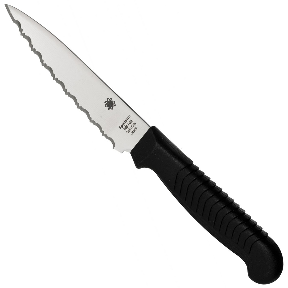 Spyderco 4.5 Inch Serrated Kitchen Paring Fixed Blade Knife
