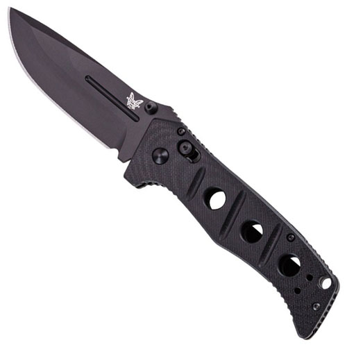 Benchmade 3.82 Inch Black D2 Plain Edge Adamas Folding Knife