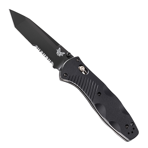 Benchmade Barrage 3.6 Inch Black Tanto Combo Blade Folding Knife