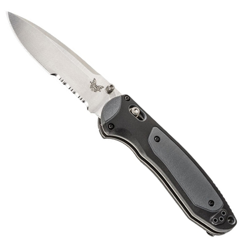 Benchmade Boost AXIS Assisted Satin Half Serrated 3.7 Inch Folding Knife