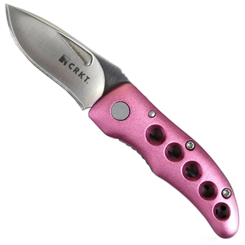 CRKT Pink Handle Shrimp Pocket Folding Knife