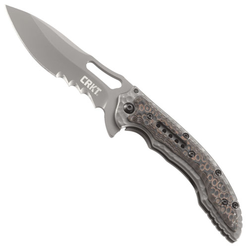 CRKT Fossil Folding Knife with Combination Edge Blade