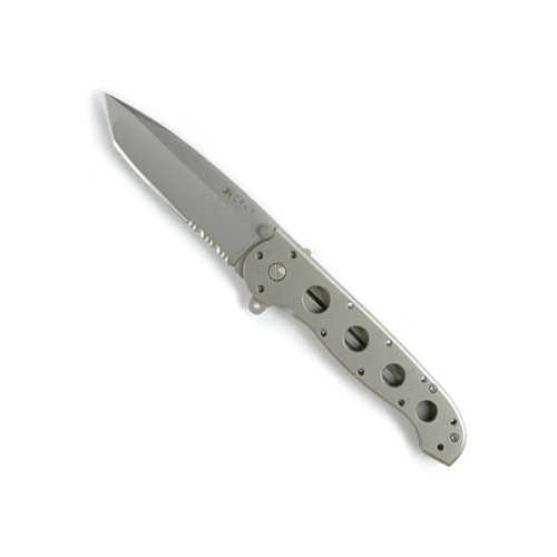 CRKT Titanium Combo Edge Bead-blast Blade Folding Knife