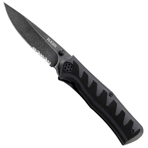 CRKT Ruger Compact Crack-Shot Partially Serrated Knife (Black)
