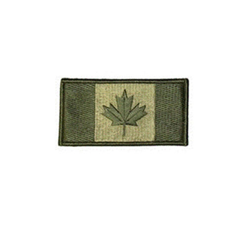 Large Olive Canada 3 3/8 x 2 Inch Patch Iron On