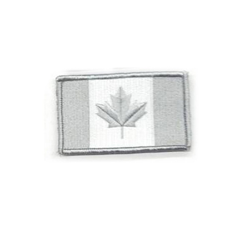 Small Winter Grey Canada 2 x 1 Inch Patch Hook and Loop Backing