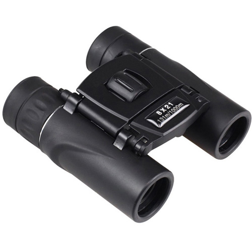 Mini 8x21 Foldable Black Binoculars