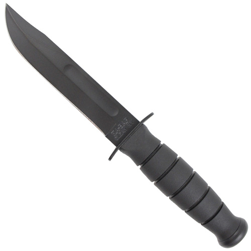 Ka-Bar 2-1256-7 Short Straight Edge Black Fixed Blade Knife