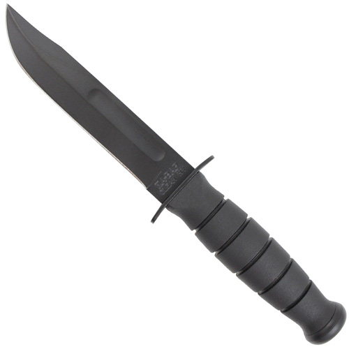 Ka-Bar 2-1258-1 Short Kabar Straight Edge Black Fixed Blade Knife