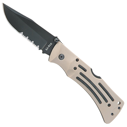 Ka-Bar 2-3053-0 Mule Desert Tan Polyester Serrated Folding Knife