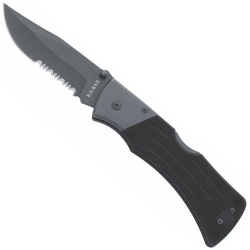 Ka-Bar 2-3063-9 Black G10 Mule Folder Clip Blade Serrated Edge Folding Knife