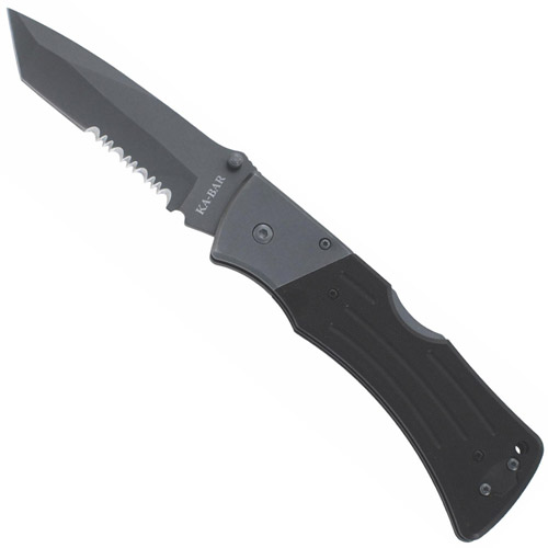 Ka-Bar 2-3065-3 G10 Mule Tanto Black Blade Serrated Edge Folding Knife