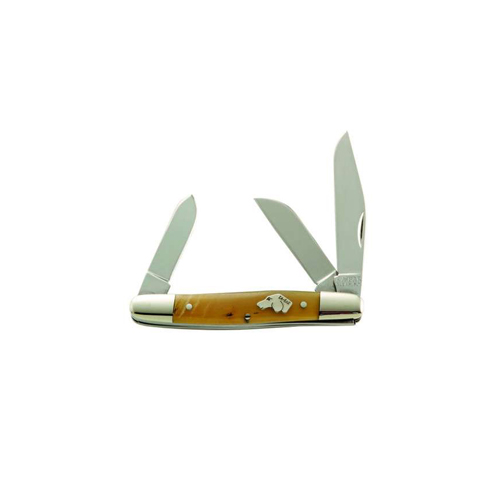 Ka-Bar 2-8313-0 Dogs Head Three Blade Stockman Rams Horn Folding Knife