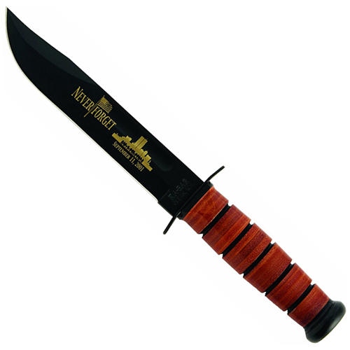 Ka-Bar Commemorative Knife US Army 9/11 Leather Sheath Fixed Blade Knife