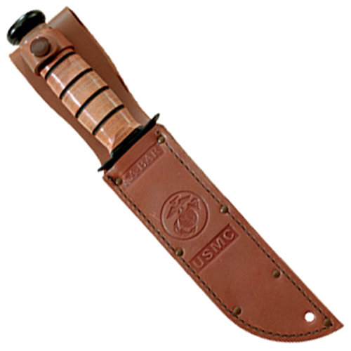 Ka-Bar 3-1250S-2 Usmc Logo Brown 5 1/4 Inch Leather Sheath