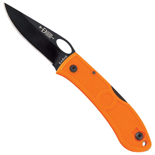 Ka-Bar Dozier Hunter With Hole Blaze Orange Black Clip Folding Knife