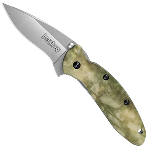 Kershaw Camo Handle Scallion Plain Blade Knife