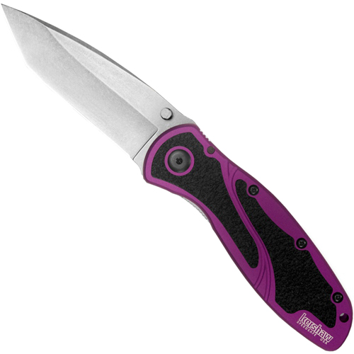 Kershaw Purple Tanto Blur BDZ-1 Steel Folding Knife
