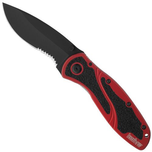 Kershaw Blur Red Black Serrated Folding Knife