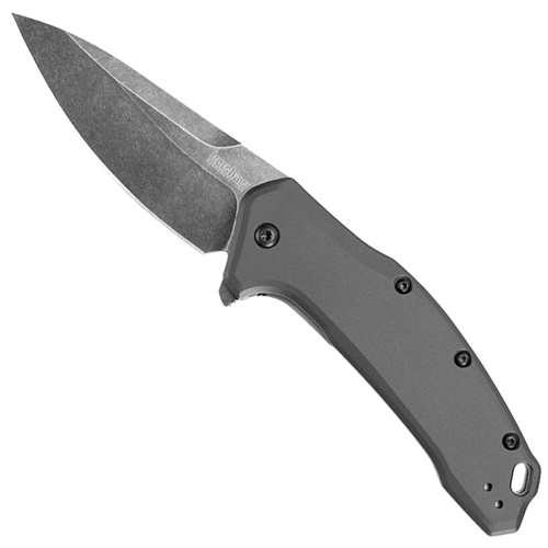 Kershaw Link Drop Point Gray Aluminum Folding Knife