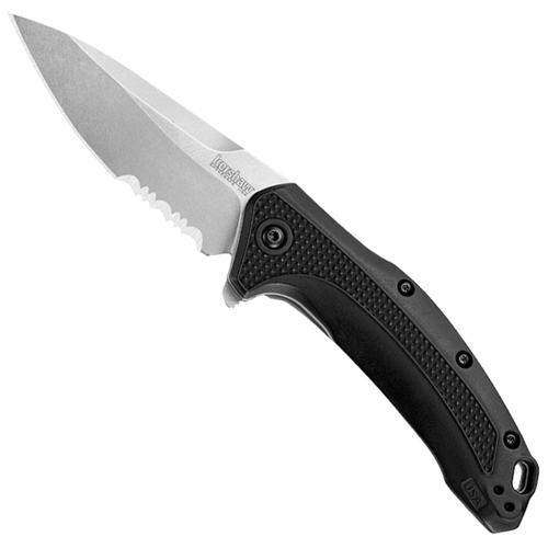 Kershaw Link Stonewashed Combo Blade Folding Knife