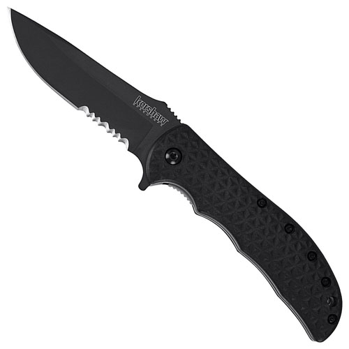 Kershaw Volt II Assisted 3 1/8 Inch Black Combo Blade With Nylon Handles