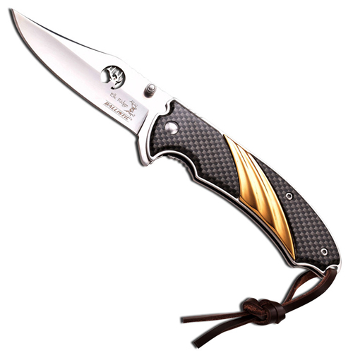 Elk Ridge ER-A540 Spring Assisted Knife - Carbon Fiber Gold