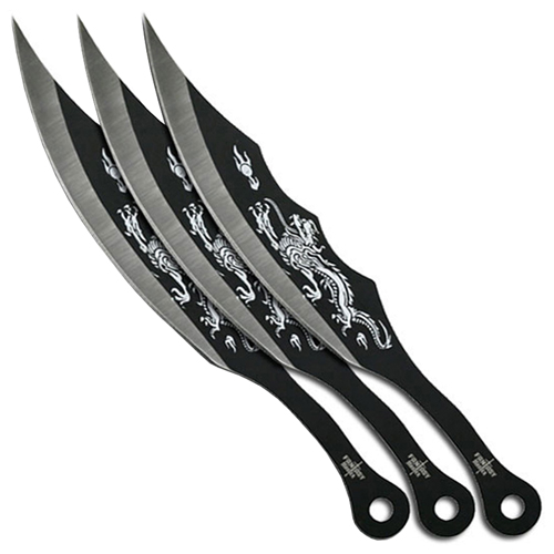 Fantasy Master FM-525 Throwing Knife Set 7 Inch - Black
