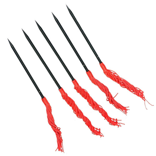 Throwing Spikes 5 Pcs Set With Red Tassels