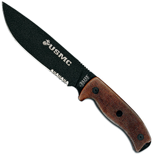 U.S. Marines By MTech USA Black PTFE Coated Fixed Blade Knife