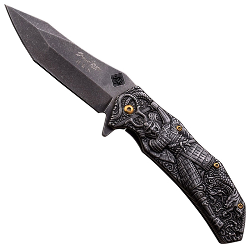 MC Sculpted Art 3mm Thick Blade Folding Knife - Stonewash