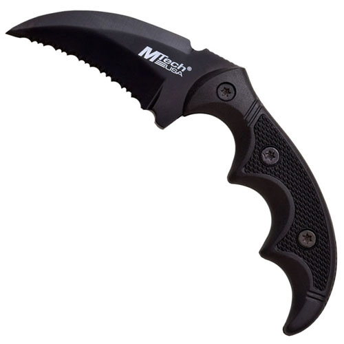 MTech USA Black Blade Stainless Steel 5 Inch Fixed Blade Knife