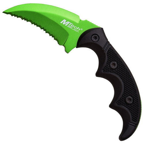 MTech USA Green Blade Stainless Steel 5 Inch Fixed Blade Knife