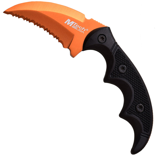 MTech USA Orange Blade Stainless Steel 5 Inch Fixed Blade Knife