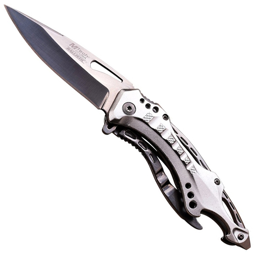 Ballistic Spring Assisted MT-A705 Folding Knife - Silver