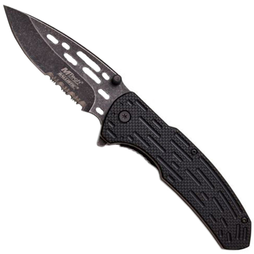 MTech USA Spring Assisted 4.75 Inch Black Stonewash Folding Knife