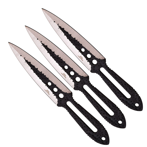 Perfect Point Black & Silver Finish Blade Throwing Knife Set