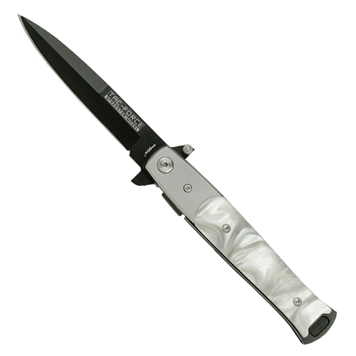 Tac Force Stiletto Flipper Knife White Pearl