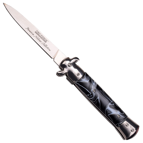 Tac Force Stiletto Folding Knife - Black Marble