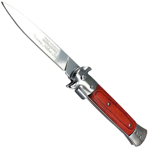 Tac Force Stiletto Folding Knife - Red Pakkawood
