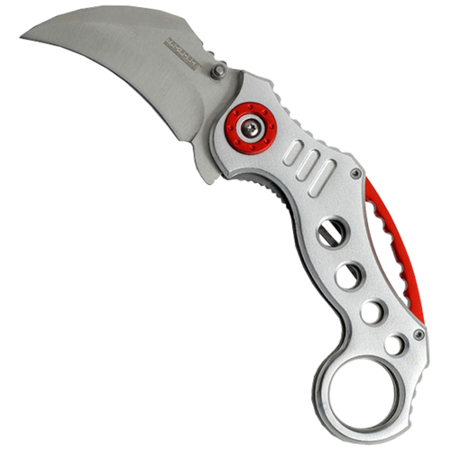 Tac-Force Curve Blade Folding Knife - Silver