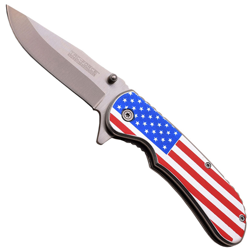 Tac-Force Satin Blade Folding Knife - American Flag