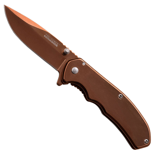 Tac-Force Satinless Steel Folding Blade Knife - Bronze