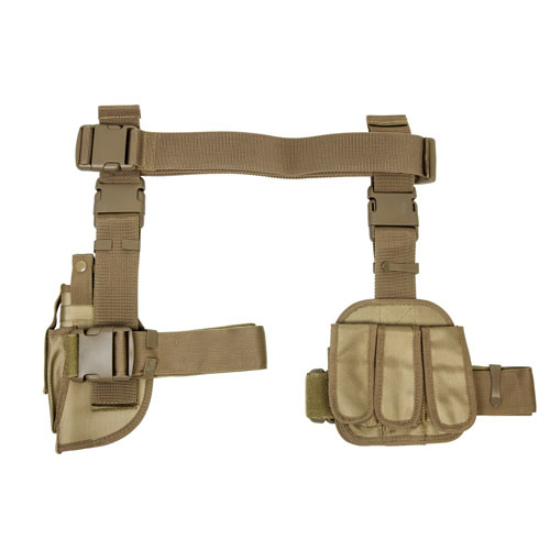 Ncstar 3pcs Drop Leg Tan Gun Holster And Magazine Holder
