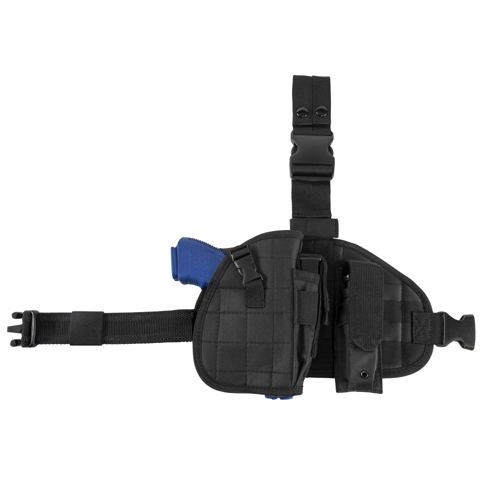 NcStar 2956 Drop Leg Black Molle Panel Holster Mag Pouch