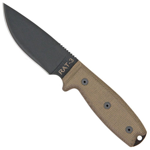 OKC RAT-3 Fixed Blade Knife with Green Sheath