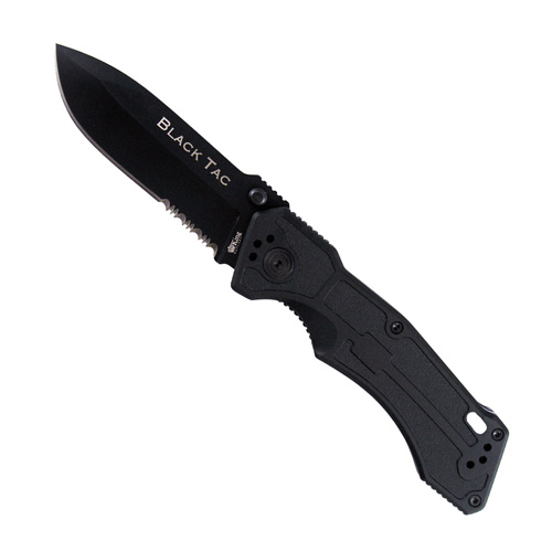 OKC King Cutlery Black TAC Drop Point Folder Knife