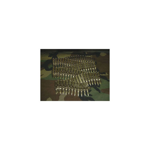 M249 223 Silver Bullet Belt With Silver Tips Silver Links