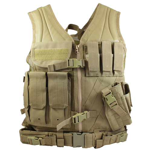 Raven X Crossdraw Holster Tactical Vest - Tan