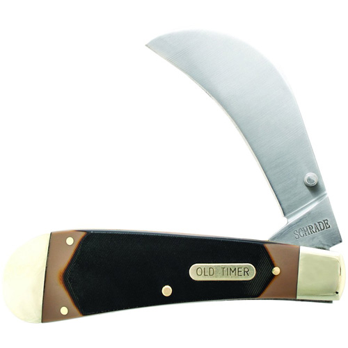 Schrade Old Timer Liner Lock Hawkbill Pruner Pocket Folding Knife